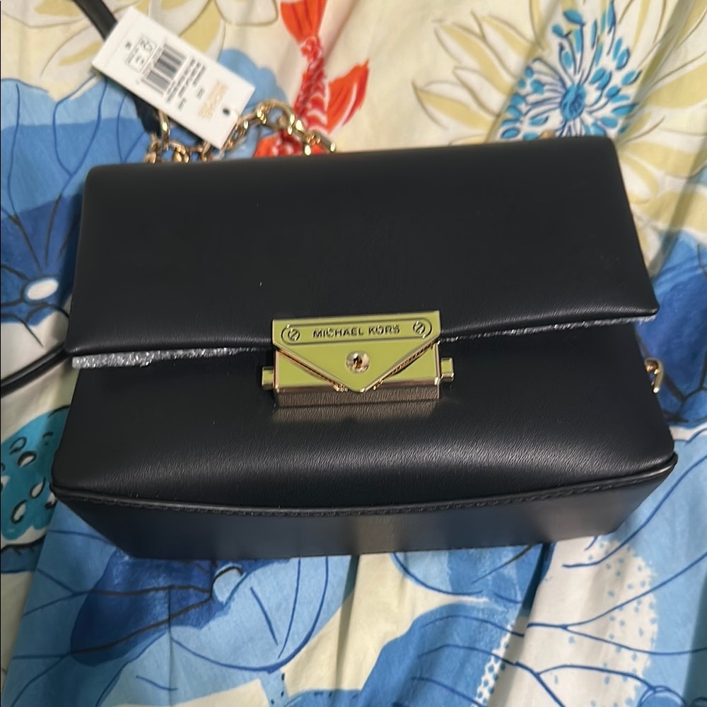 Michael Kors Black Crossbody Bag with Gold Hardware
